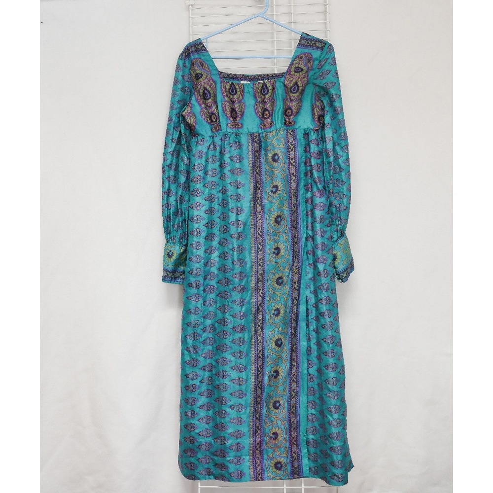 Vintage long silk dress from India -- Like new